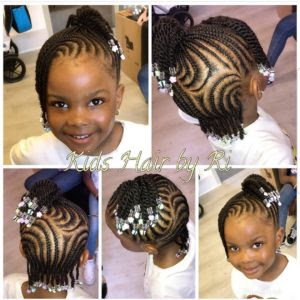 The tresses can go straight down or allowed to fall with natural kinks and bends. Braided Hairstyles For Kids 43 Hairstyles For Black Girls Click042