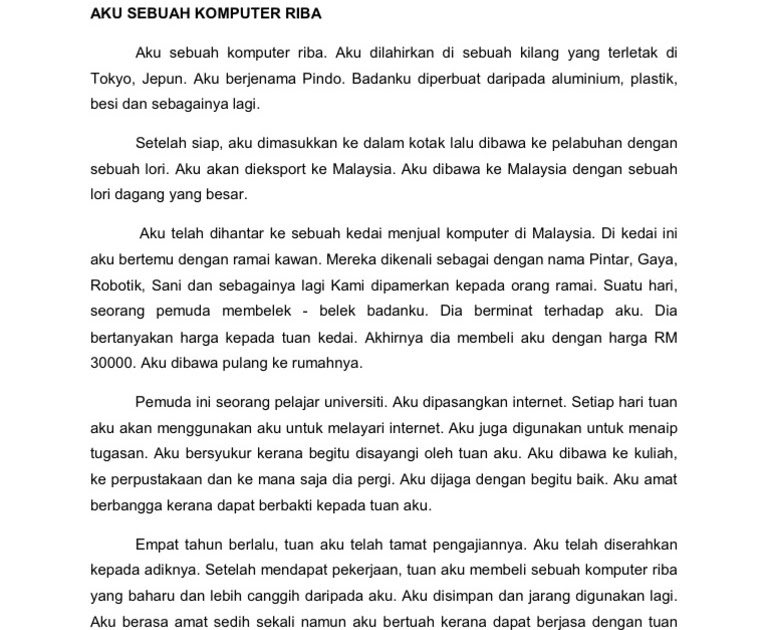 Contoh Karangan Aku Sebuah Komputer - Essa Toh