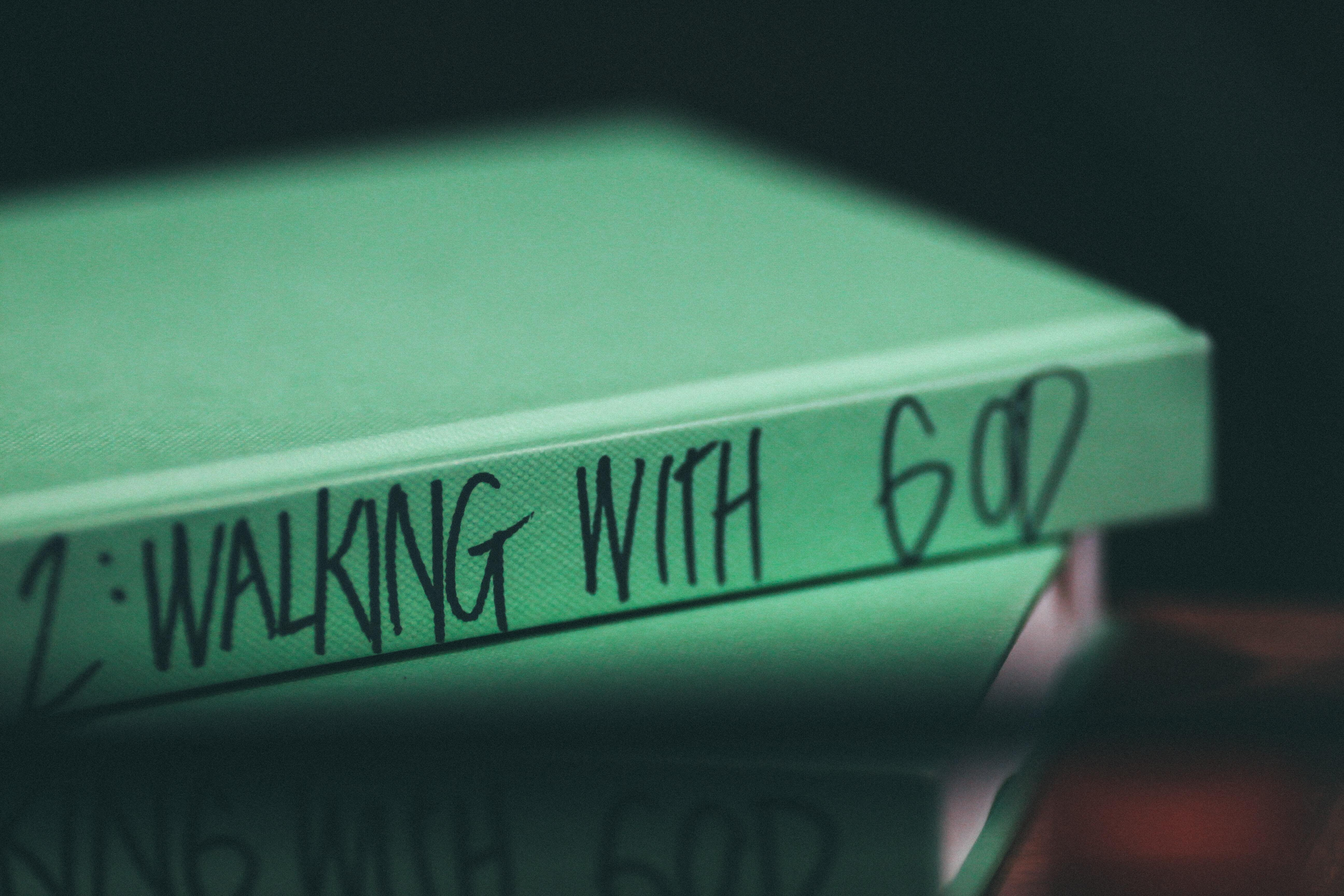 Image of a Box with Handwriting that reads: walking with God