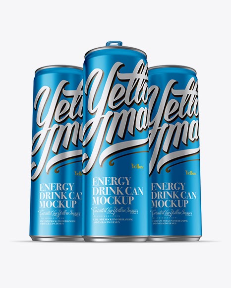 Download Three 250ml Aluminium Cans With Metallic Finish Mockup ...