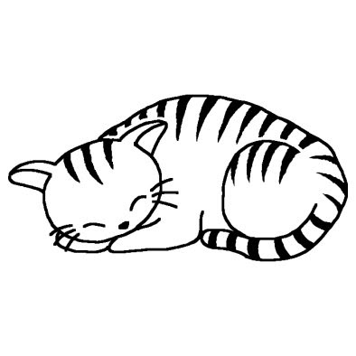 綺麗な猫 イラスト 白黒 アニメ画像