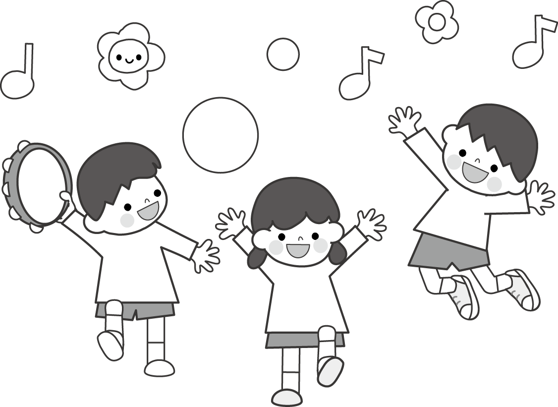 最高のイラスト画像 無料ダウンロード幼稚園 イラスト 白黒