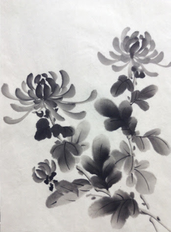 ベスト水墨画 花 描き方 最高の花の画像