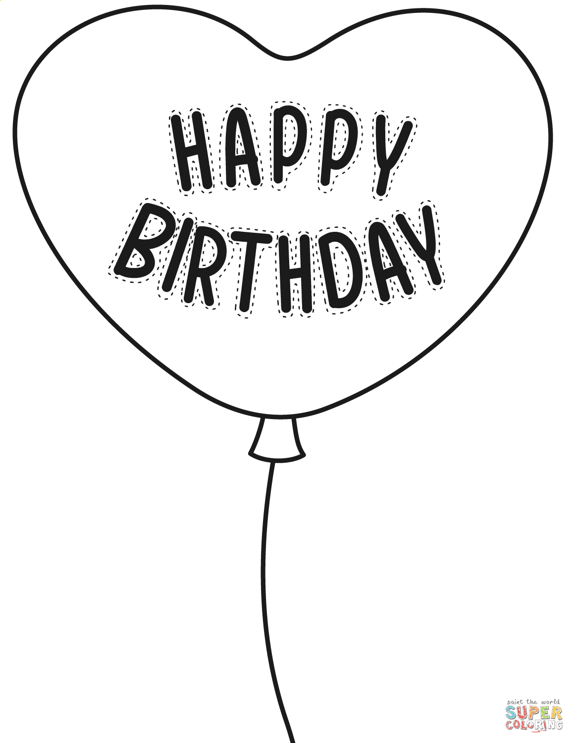 Free printable happy birthday coloring pages. Happy Birthday Balloon Coloring Page Free Printable Coloring Pages