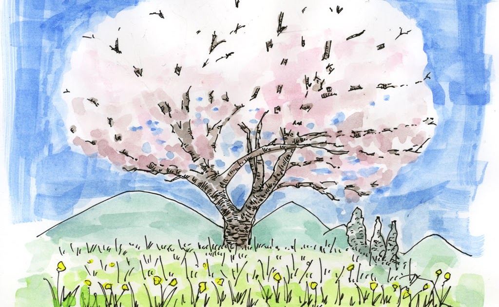 最も選択された 色鉛筆 桜の 木 イラスト 簡単 手書き Apixpixnem