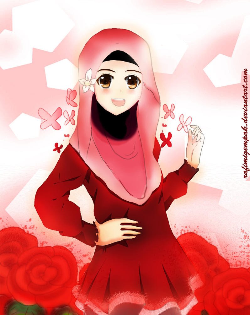 Gambar Animasi  Kartun Muslimah  Kantor Meme