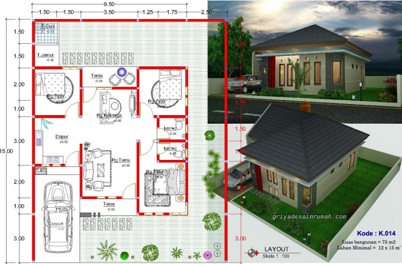 Gambar Desain  Interior Rumah  Type 70 Contoh O