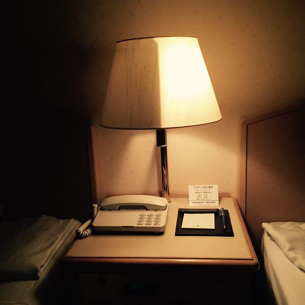 This Bedside Lamp At My Hotel In Japan Can Be                  Half Lit