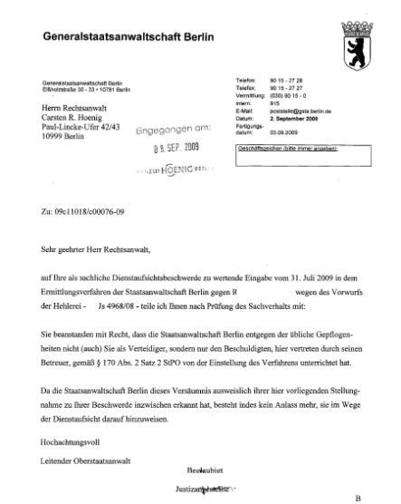 Manchmal weckt mich meine mutter. Dienstaufsichtsbeschwerde Gegen Staatsanwaltin Erfolgreich Staatsanwaltschaft Kanzlei Hoenig Info Strafverteidiger In Kreuzberg Kanzlei Hoenig Berlin Fachanwalte Fur Strafrecht