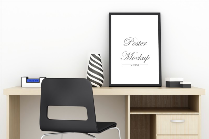 Download Download Poster (on desk) Mockup PSD Mockup - Download ...