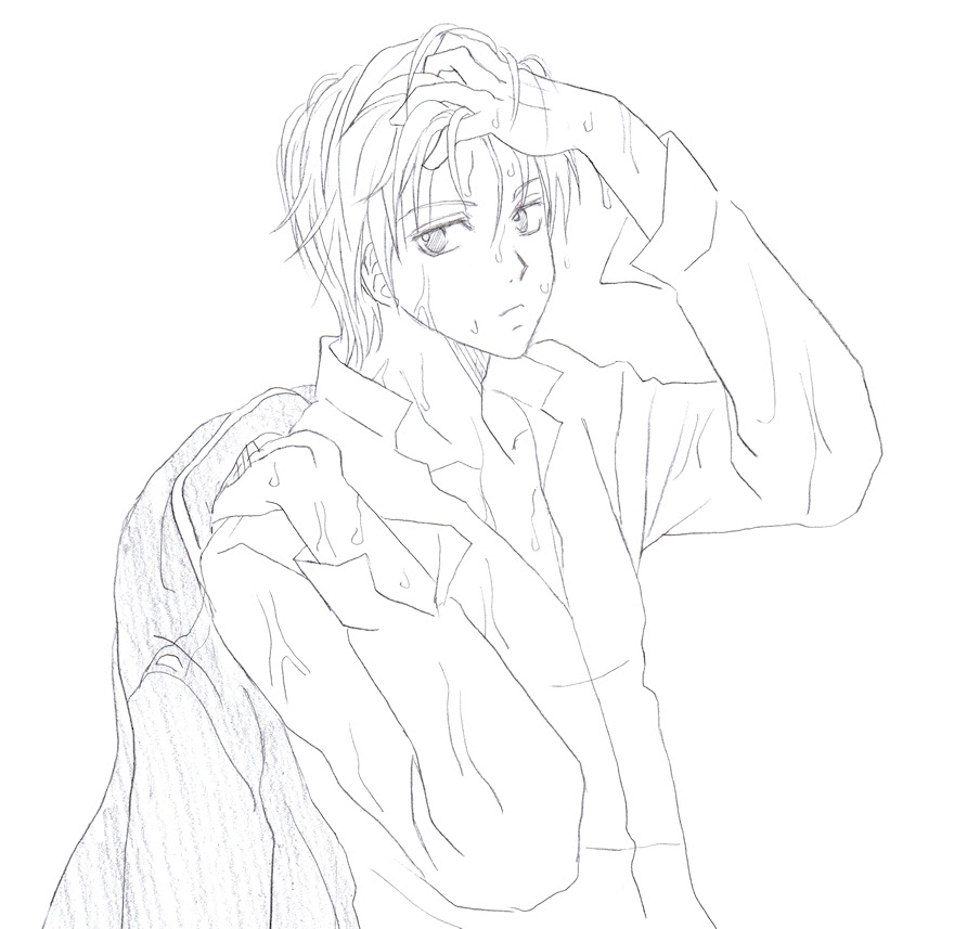 驚くばかり髪 かきあげる 男 イラスト アニメ画像
