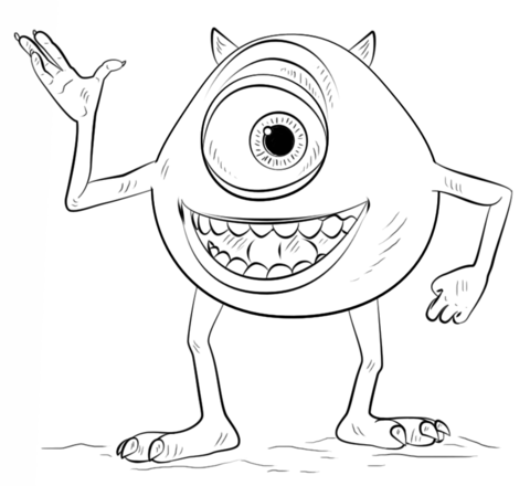 Mike accidentally steals iris's favourite toy because of the raccoons. Mike Wazowski Coloring Page Free Printable Coloring Pages