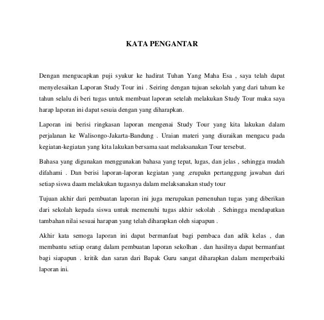 Contoh Laporan Study Tour - Contoh Wa