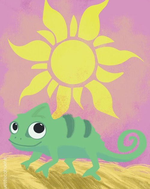 パスカル ラプンツェル カメレオン イラスト