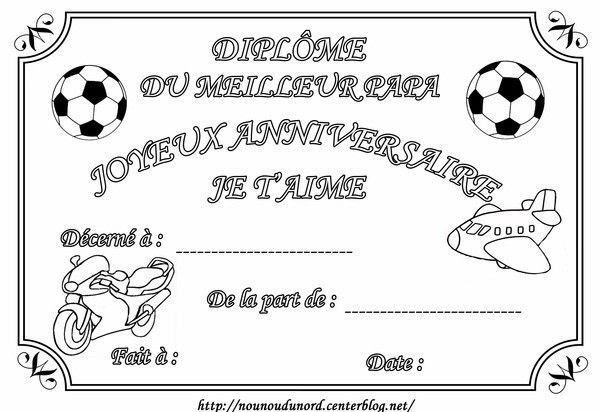 Coloriage diplome papa dessin et dessin gratuit à imprimer. Diplome Anniversaire Papa A Colorier Et En Couleur