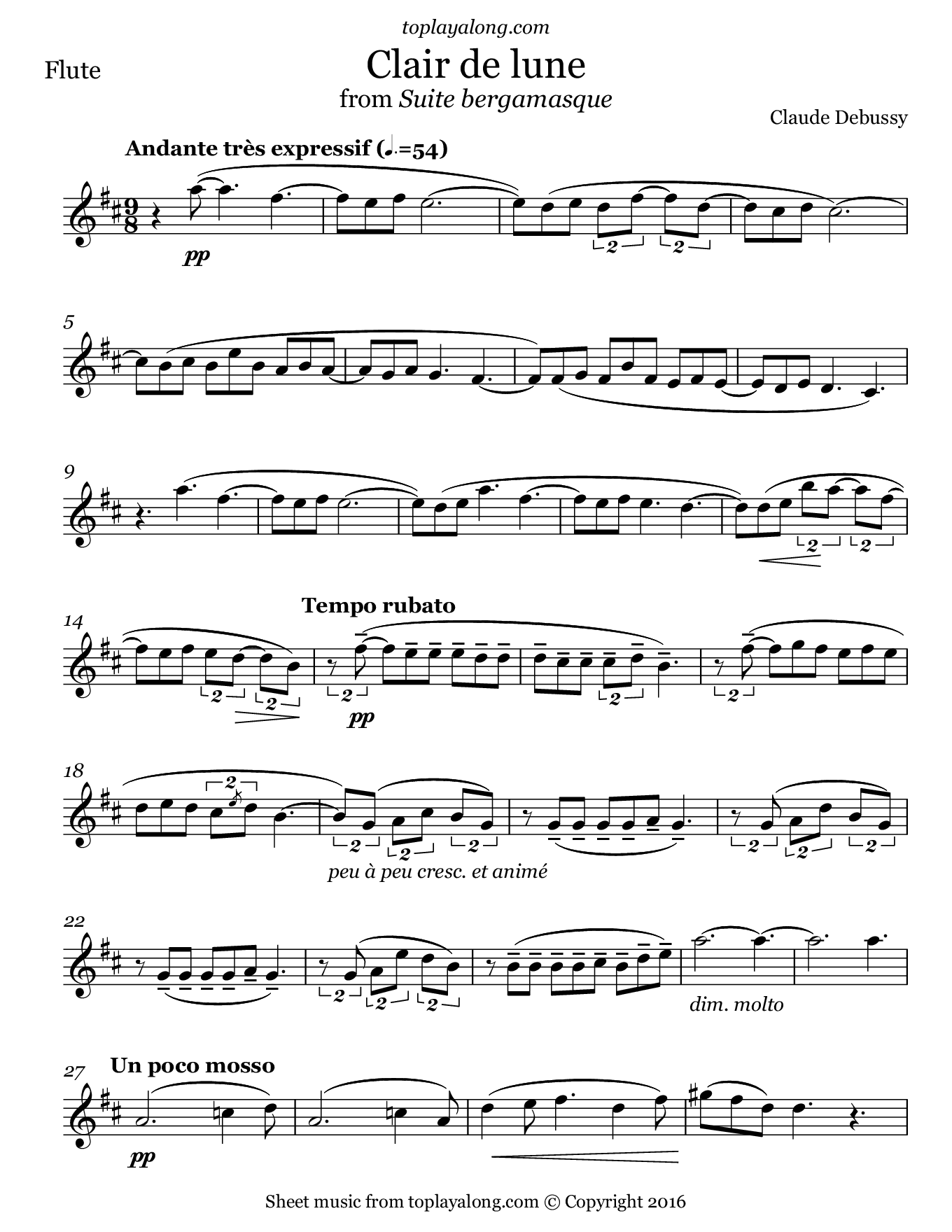 Claude Debussy Claire De Lune Sheet Music Epic Sheet Music