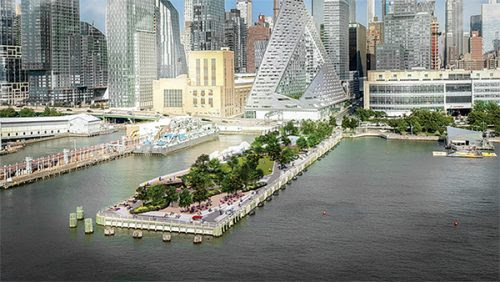 Following a design competition the hudson river park trust and businessman and philanthropist barry diller appointed heatherwick studio to build a new pier on manhattan's southwest riverside. Diller S Little Island Announced Westview News