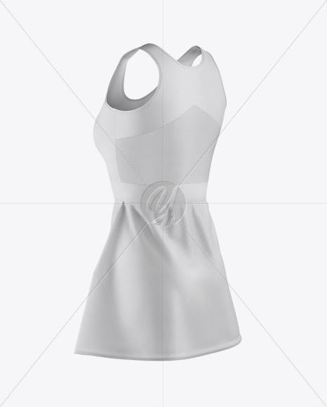 Download Download Women's Tennis Dress Mockup - Back Half Side View PSD