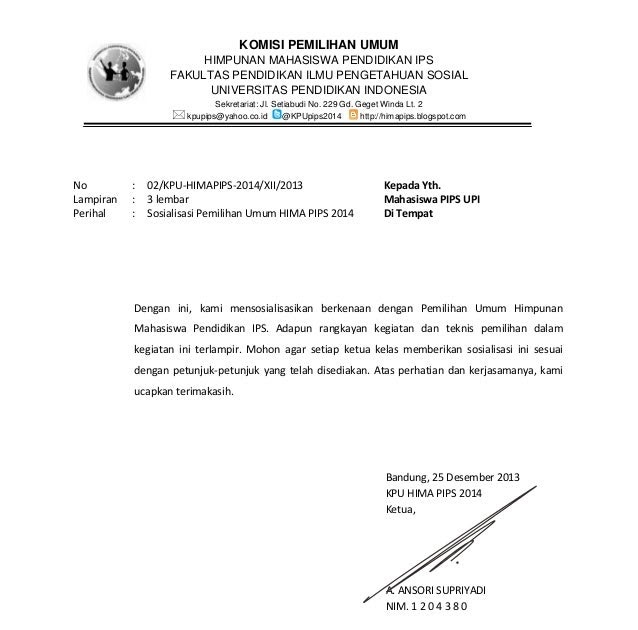 Contoh Surat Edaran Sekolah Dasar - Surat F