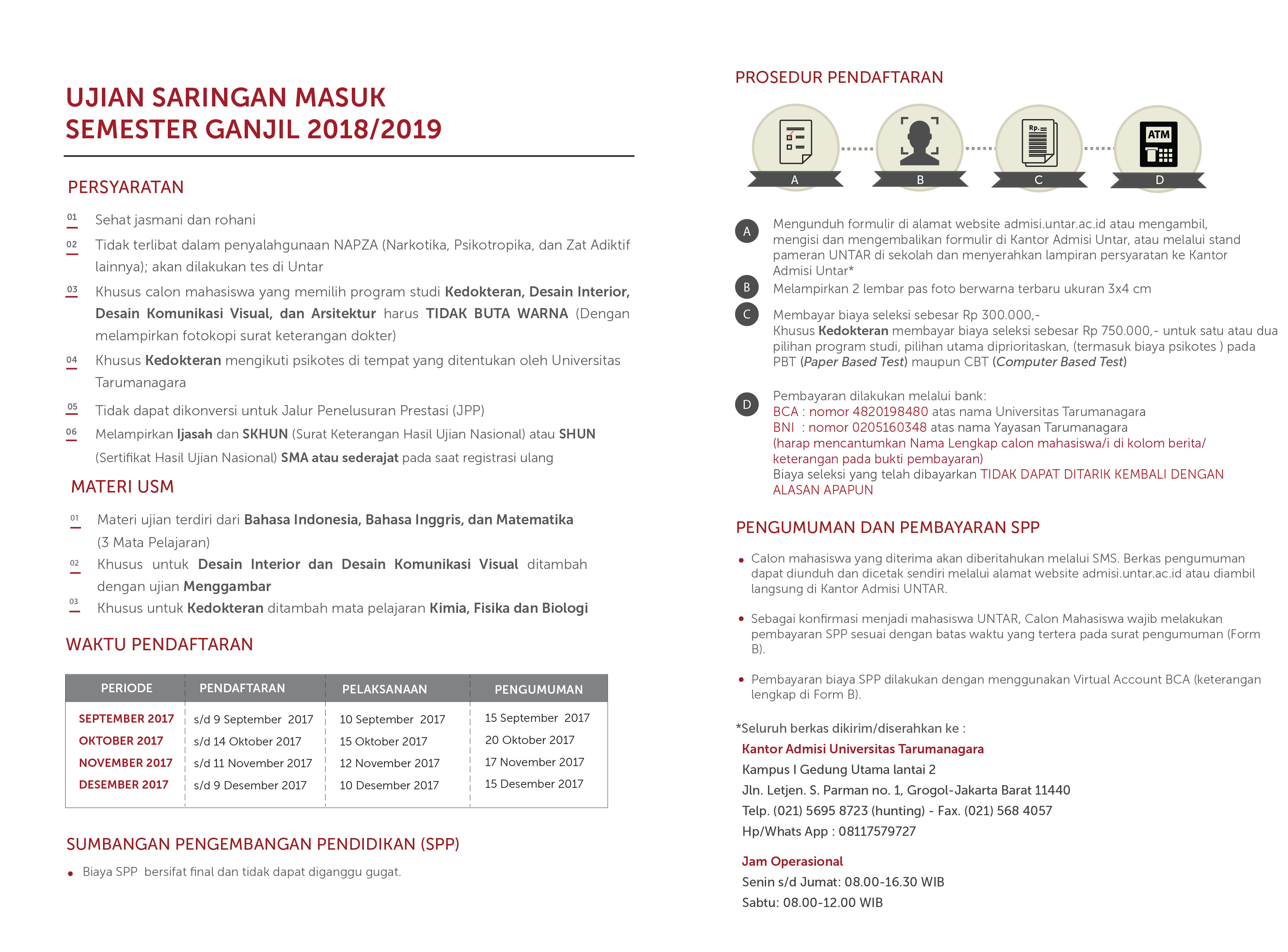 Silahkan formulir dan leaflet penerimaan calon mahasiswa baru tahun periode 2018 2019
