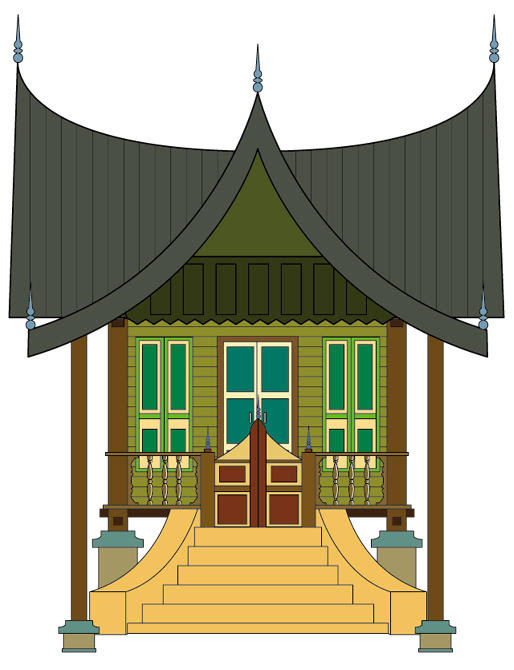 Gambar Rumah Gadang Vector - Gambar Con
