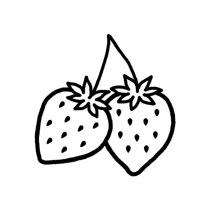 心に強く訴えるイチゴ イラスト 白黒 動物ゾーン