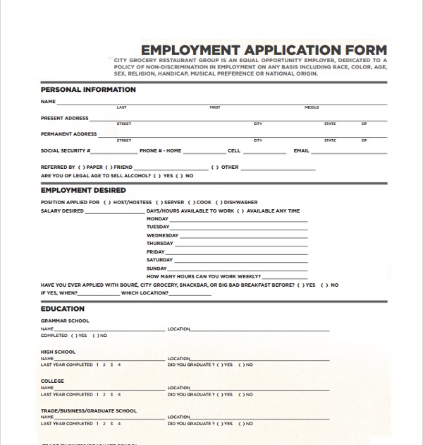 73 pdf job application form template uk word format