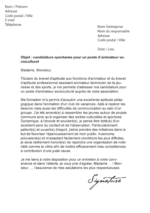 lettre de motivation atsem sans diplôme