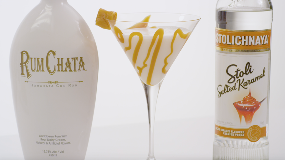 This massively delicious rumchata cocktail mixes up caramel vodka, rumchata, caramel syrup, coarse salt, and caramel candy, and is perfect as a little boozy after dinner drink recipe. Cocktail Of The Week Salted Caramel Martini Seattle Refined