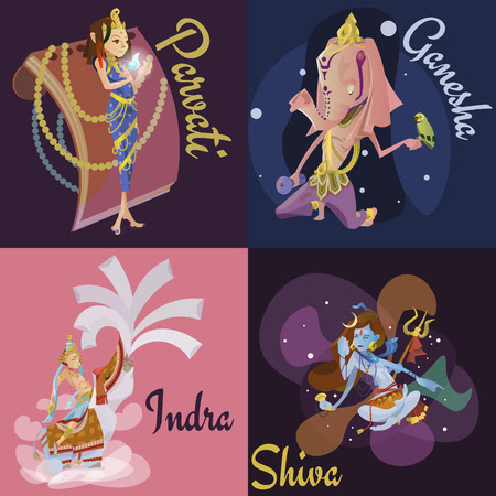 Yoga poses are spiritual by virtue of their form and function. Set Of Isolated Indian Gods Meditation In Yoga Poses Lotus And Goddess Hinduism Religion Traditional Asian Culture Spiritual Mythology Deity Worship Festival Vector Illustrations T Shirt Concepts Stock Images Page Everypixel