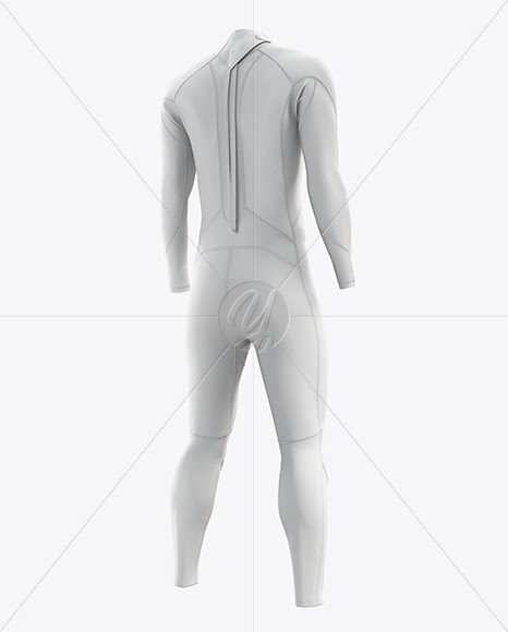 Download Download Men's Full Wetsuit mockup (Hero Back Shot) PSD