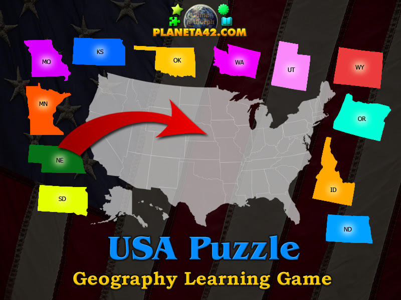 Drag the states to their correct places on the map. Usa Puzzle Geography Learning Game