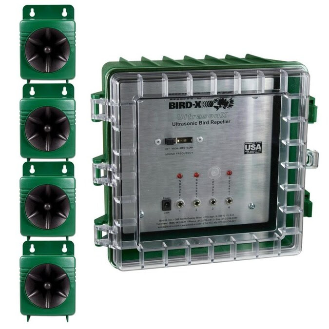Bell + howell ultrasonic pest repeller with ac outlet and night this model does not make noise at night so it you don't have to worry for your sleep time. Bird X Ultrasonic Bird Repellent In The Animal Rodent Control Department At Lowes Com