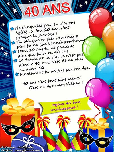 Carte D Anniversaire A Imprimer Gratuite 40 Ans Wizzyloremaria Official
