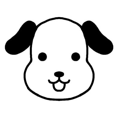 綺麗な白黒 犬 イラスト フリー アニメ画像
