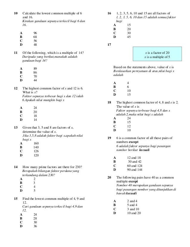 Soalan Matematik Darjah 6 Bab 1 - Jam Simbok
