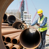 photo of worker testing construction equipment