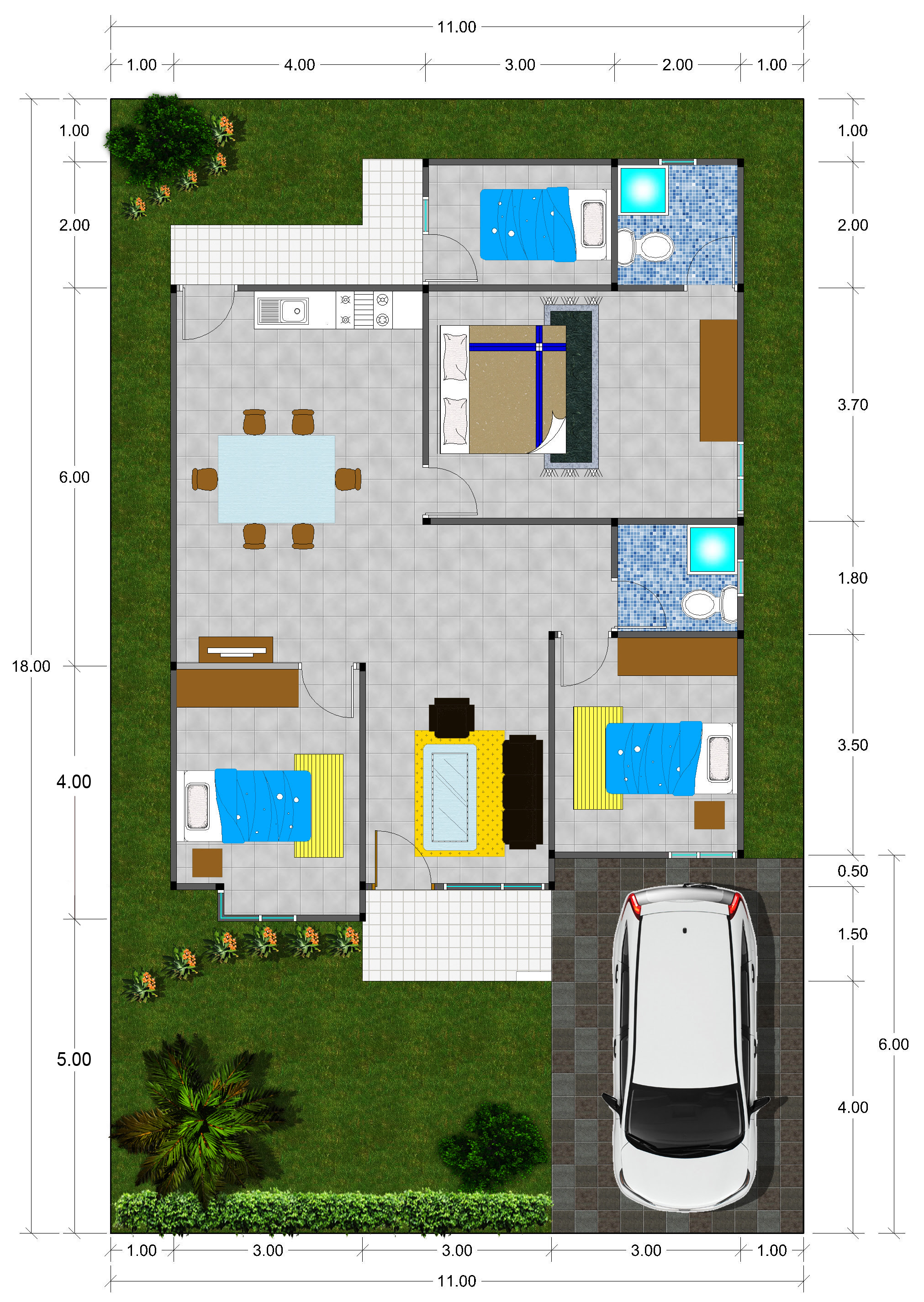 Desain Rumah Minimalis 100 Meter 2 Lantai USA Momo