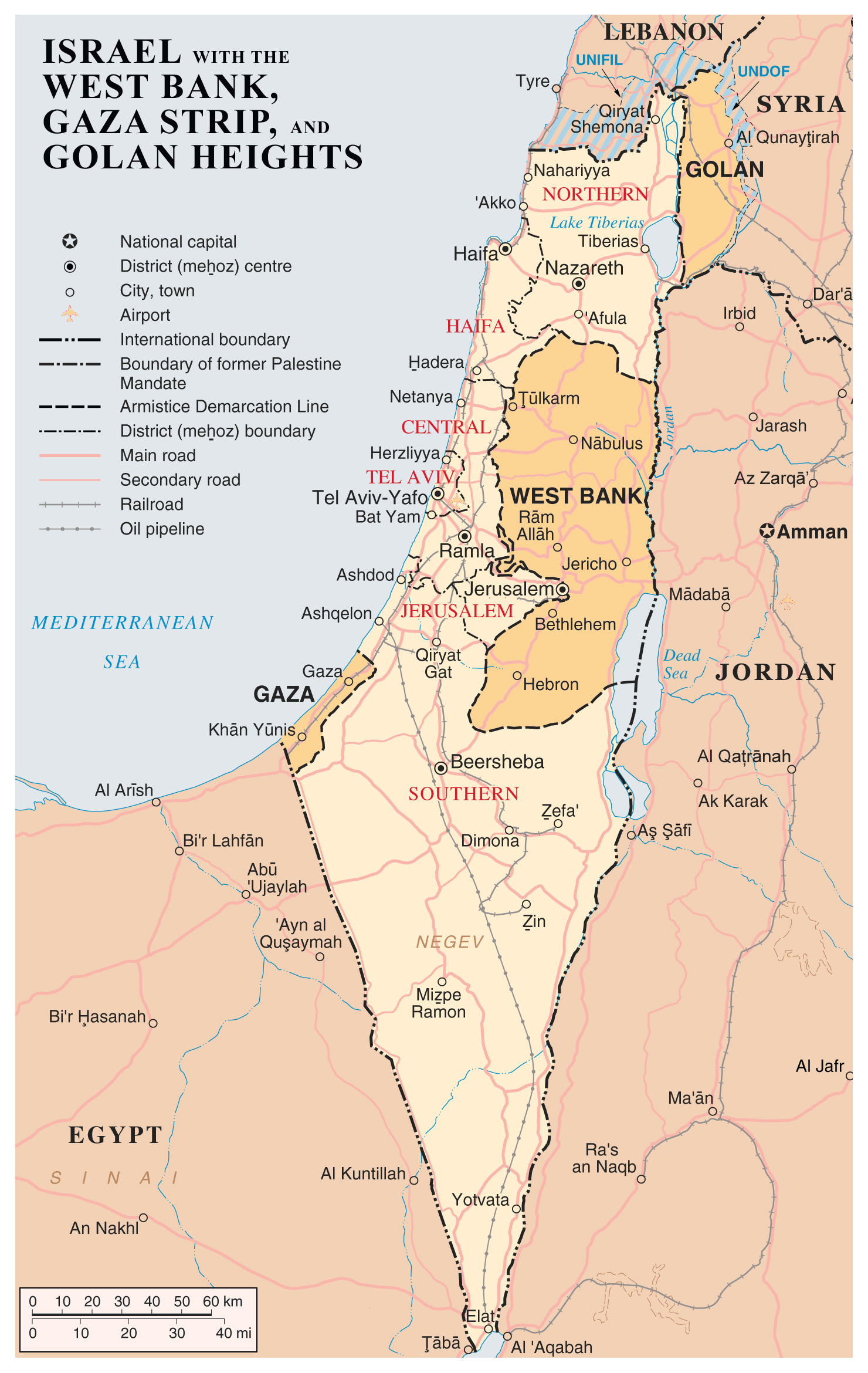 The designations employed and the presentation of material on this map do not imply the expression of any opinion whatsoever on the part of the secretariat of the united nations concerning the legal status of any country, territory, city or area or of. Large Detailed Map Of Israel With The West Bank Gaza Strip And Golgan Heights Vidiani Com Maps Of All Countries In One Place
