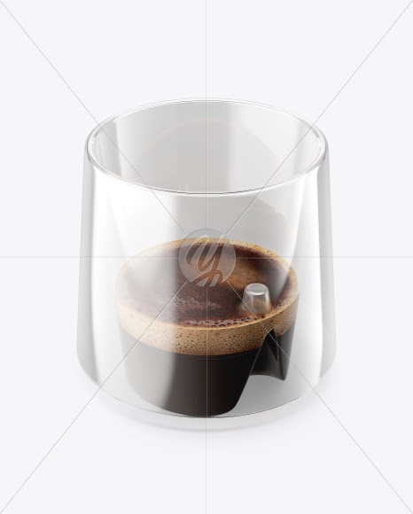 Download Download Espresso Doppio Coffee Cup with Cinnamon Mockup - High-Angle Shot & Top View PSD ...