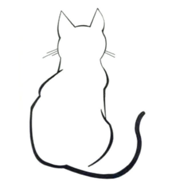 Simple Cute Cat Clipart Black And White Cuteanimals