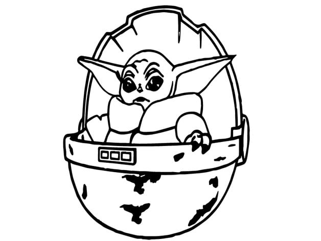 Outline Baby Yoda Cartoon Drawing Rehare