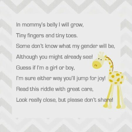 You may want to stretch out the moment a little longer though, and these riddles do just the trick! Gender Reveals Ideas Babycenter