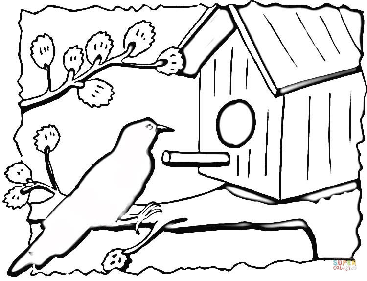 600x1136 bird house covered with flowers coloring pages best place to color. Birdhouse Coloring Page Free Printable Coloring Pages