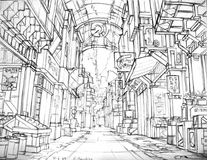 ファンタジー 街 イラスト