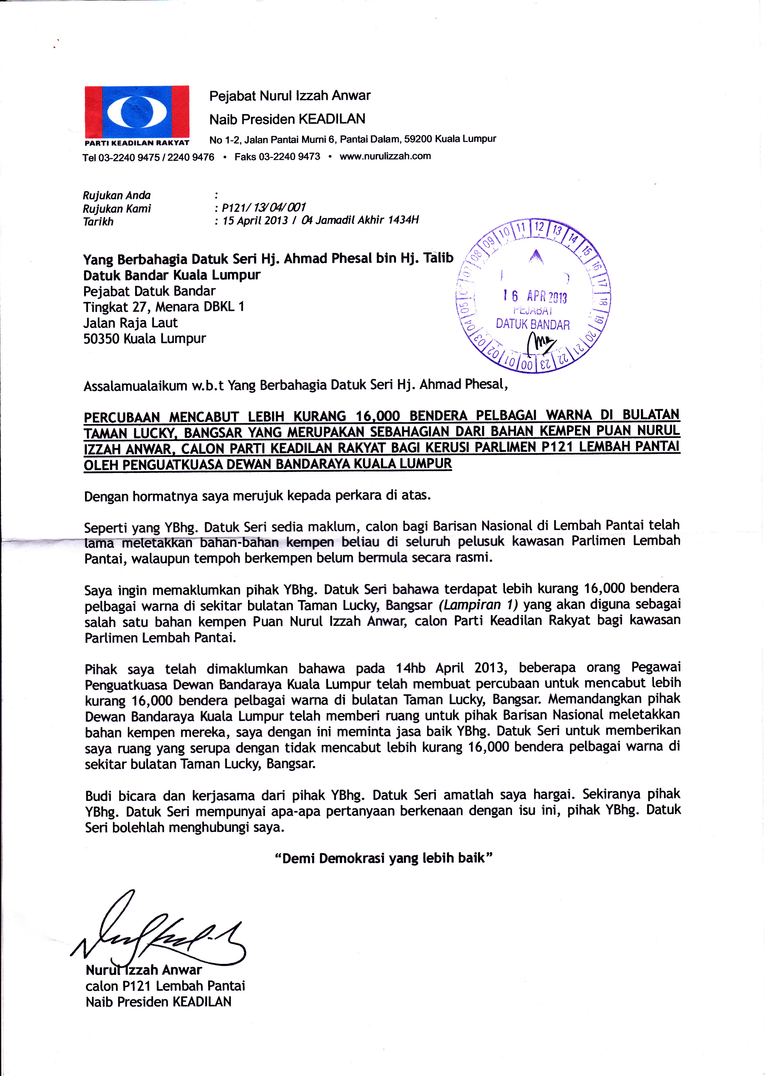 Surat Aduan Rasmi Contoh - Rasmi O