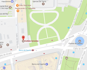 Mapa de ubicación de la biblioteca del Instituto Cervantes de Madrid