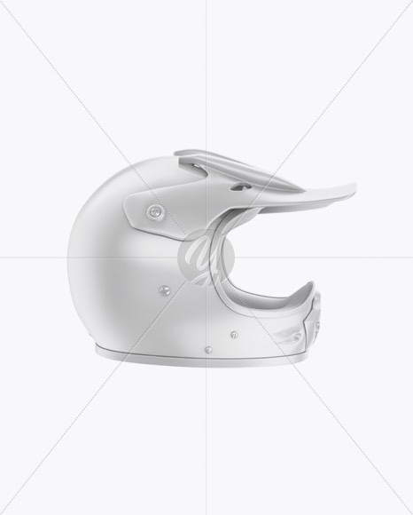 Download Download Motocross Helmet Mockup - Side View PSD