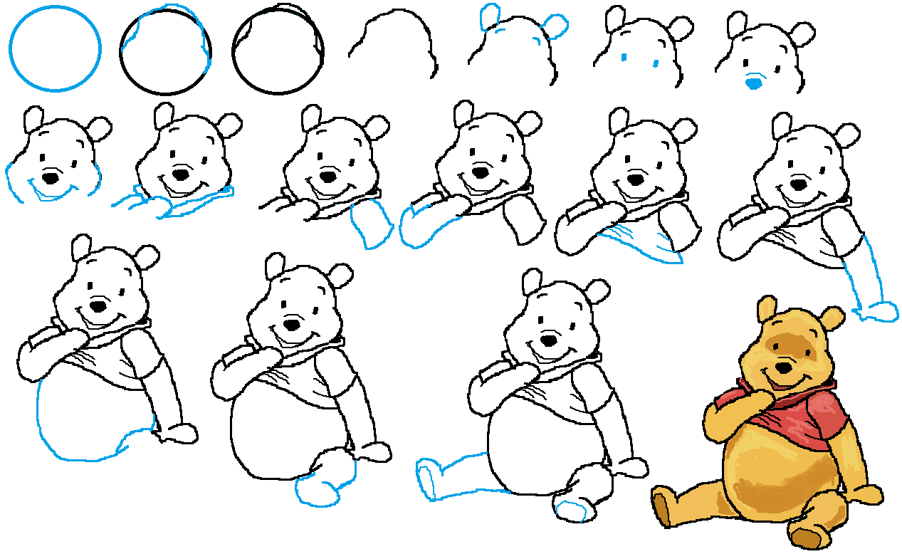 This drawing sheet will help your kids understand the value of friendship. Cute Drawing Winnie The Pooh Cartoon Drawing Wallpaper