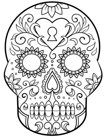 This is a mexican holiday celebrated throughout mexico, and by people of mexican ancestry living in other countries, especially the united states. Day Of The Dead Sugar Skull Coloring Page Free Printable Coloring Pages